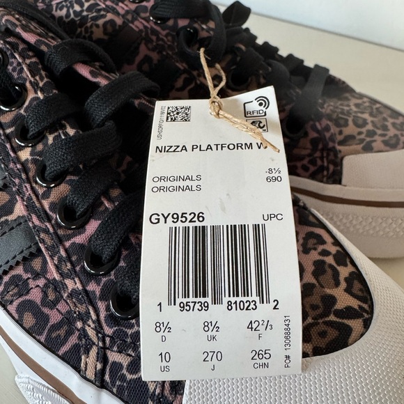 adidas leopard print platform  sneakers NIZZA in light tan/light purple - Picture 2 of 5